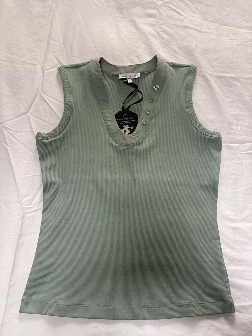 Anatomie Madelyn Ribbed Tank Top Size M Sage NWT, travel core